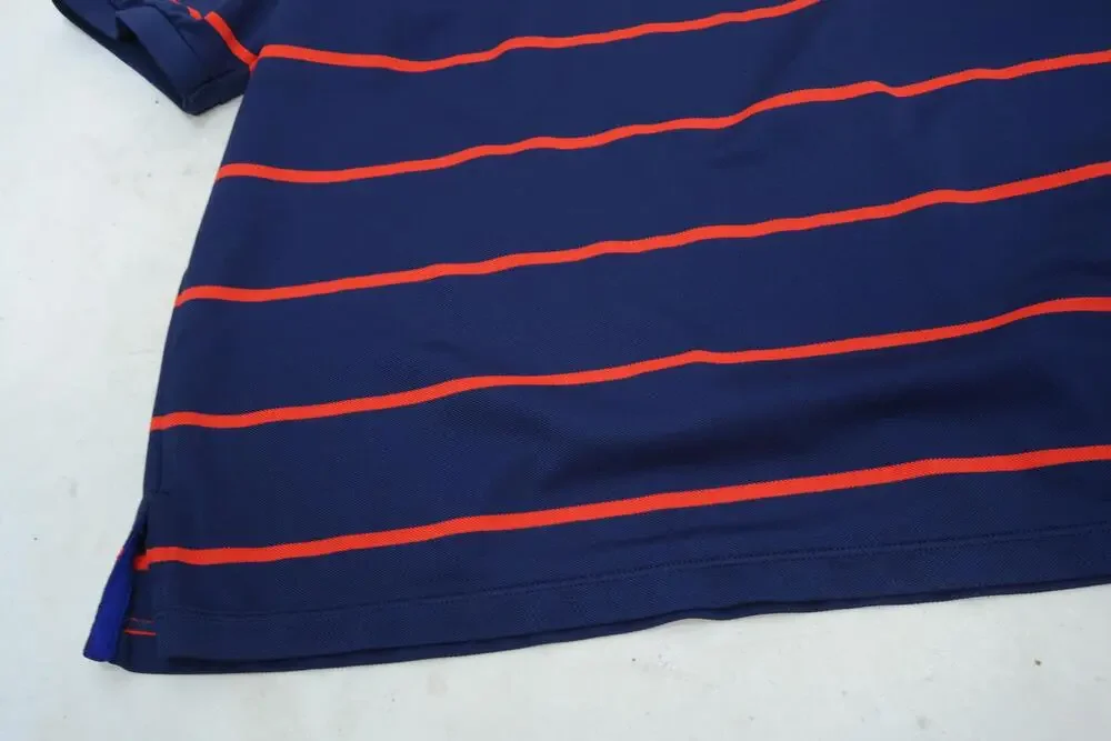 Ralph Lauren RLX Polo Shirt Mens XL Blue Stripe Golf Short Sleeve Stretch Knit